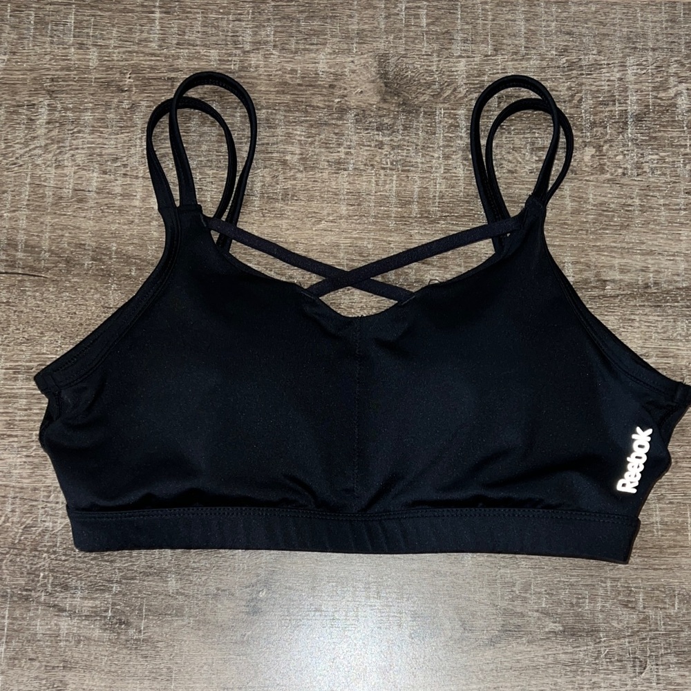 Reebok Black Strappy Sports Bra